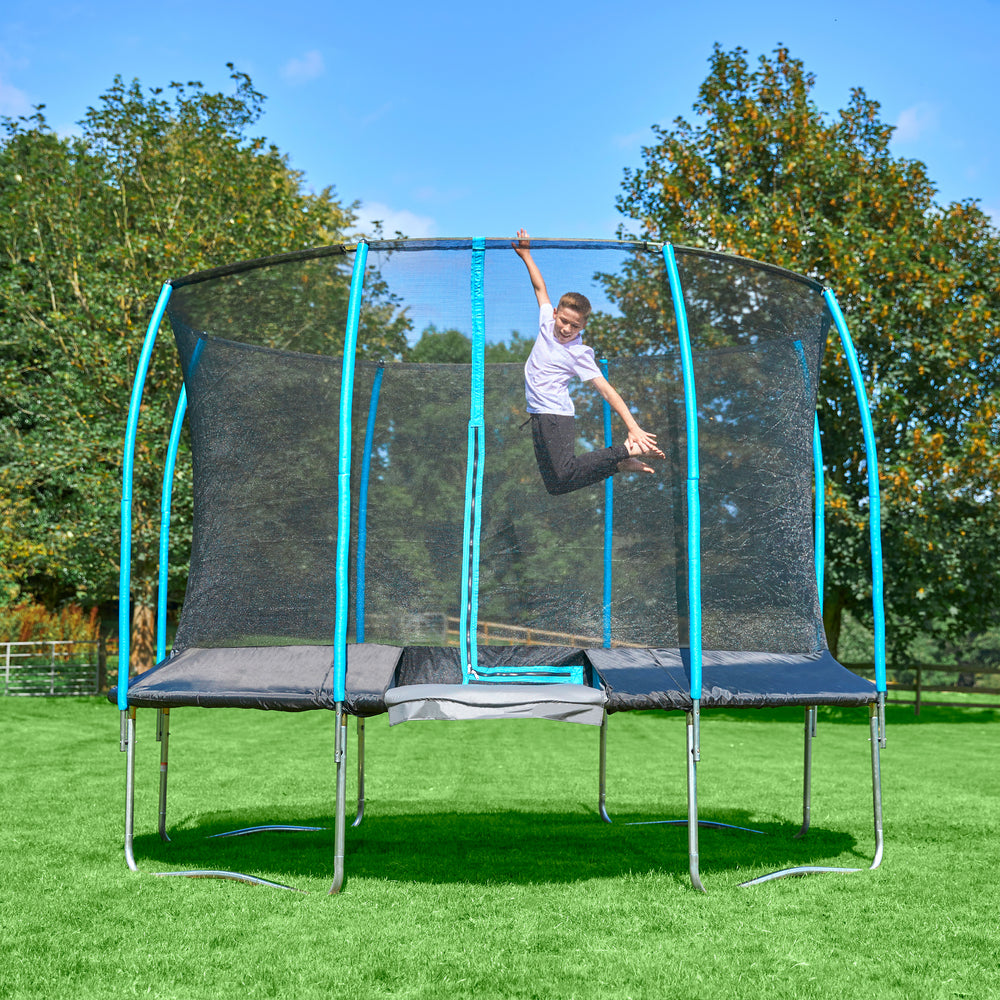 child bouncing on a 12ft trampoline