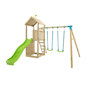 TP Skywood Wooden Play Tower with Ripple Slide & Double Swing Arm - FSC<sup>&reg;</sup> certified