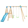 TP Knightswood Triple Wooden Swing & Slide Set With Glide Ride & Button Seat - FSC<sup>&reg;</sup> certified