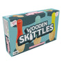 The TP Toys TP Wooden Outdoor Skittles – FSC® certified is a rectangular box showing three colored wooden pins, made from eco-friendly wood—perfect for outdoor play for ages 6+.