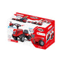 The image shows a boxed TP Toys Falk Baby Massey Ferguson Ride-on Tractor with Trailer, Rake & Shovel for ages 1-3, featuring toddler-friendly design, product photos, and branding on the packaging.