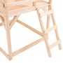 An unfinished Wooden Deck for the Buttercup Cottage Playhouse by TP Toys features horizontal steps and support beams made from FSC® certified wood.