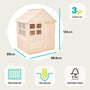The Buttercup Cottage Wooden Playhouse - FSC® certified by TP Toys is a delightful outdoor playhouse for children aged 3 and up, ideal for gardens. Measuring 134cm high, 98.6cm wide, and 89cm deep, this playhouse features pre-panelled, pre-drilled parts for easy assembly and is made from FSC certified wood to ensure sustainable fun.