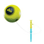 The TP Toys Swingball 2 in 1 Multiplay All Surface Set features a yellow soccer ball on a string and a blue-and-yellow handheld stick—perfect for hours of fun anywhere!.
