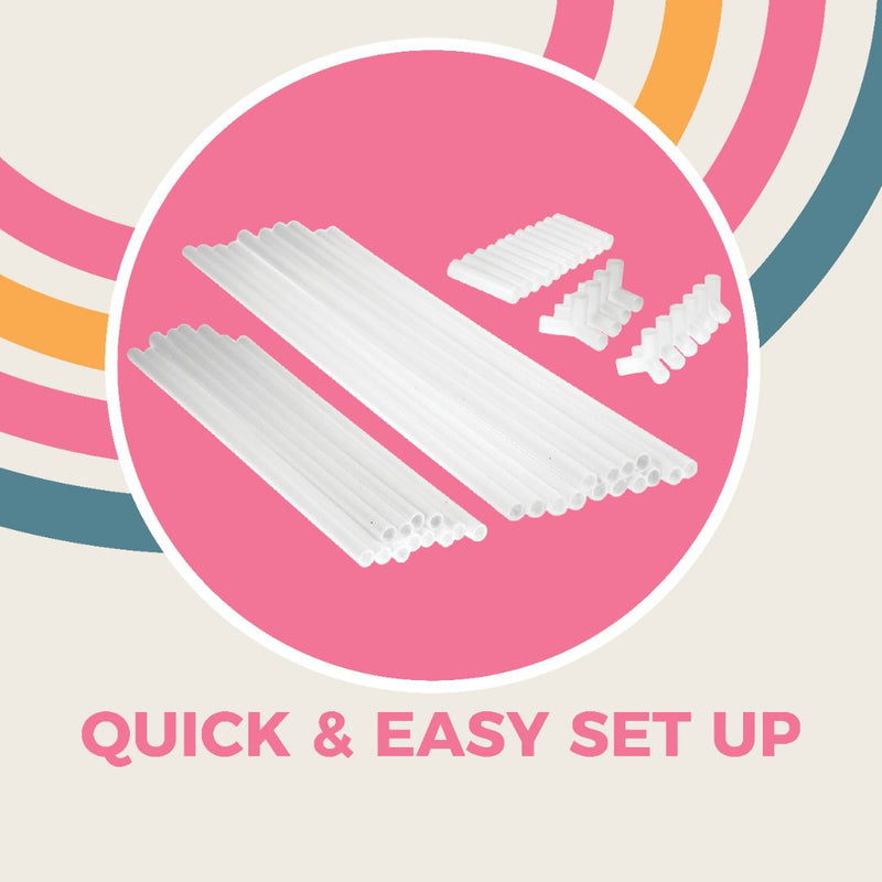 White plastic rods and connectors from TP Toys make setting up your Activo Ice Cream Shop Play Tent quick and easy—perfect for imaginative play or building a fun playhouse.