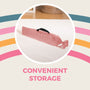 A pink fabric storage bag with a black handle lies on a white surface, ideal for storing your Activo Ice Cream Shop Play Tent by TP Toys or its accessories. The words CONVENIENT STORAGE are written below.