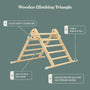 The TP Active-Tots Pikler Style Wooden Climbing Triangle by TP Toys features a safety locking bar, stable non-slip feet, and a foldable design. FSC® certified, this Montessori toy helps toddlers build motor skills and problem-solving abilities through safe play.
