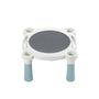 The TP Toys Palplay Misty Sky Sand & Water Play Table stool is a small, white and gray plastic seat with four blue legs and cup holders, designed for added stability and function when used with children's activity tables.
