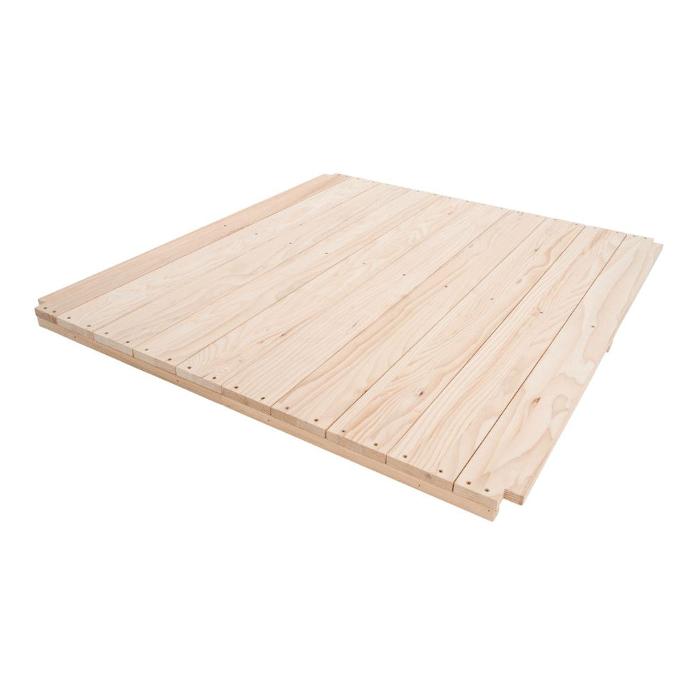 The TP Toys Playhouse Wooden Floor Pack - FSC Certified features flat, square wooden panels with light, even planks and visible wood grain—ideal for the Buttercup Cottage Playhouse.
