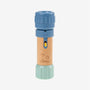 The Gruffalo Projecter by TP Toys features a blue top, wooden center with The Gruffalo branding, yellow switch, and green base, standing upright on a white background.