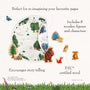 Introducing The Gruffalo Play Set with Wooden Characters by TP Toys—a charming set that includes a circular illustrated board and eight delightful wooden Gruffalo figures, all crafted from FSC-certified wood. Created to inspire storytelling and imaginative play, this set brings the beloved tale to life. For even more adventure, pair it with a double-sided fabric playmat!.