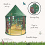 The Gruffalo Play Tent by TP Toys features a vibrant forest-themed print and comes assembled with a matching storage bag. Designed for quick setup, easy packing, and portability, it’s ideal for imaginative play. Illustrated butterflies add a playful touch.