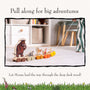 A child pulls The Gruffalo Wooden Pull Along Character Set by TP Toys—featuring FSC® certified stacked characters—across a light-colored playroom floor, encouraging imaginative play inspired by The Gruffalo story.