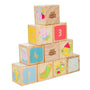 The TP Toys Grow with Peppa Pig 10 Piece Wooden Block Set features numbered blocks with Peppa Pig characters and colorful images—ideal counting toys for young fans.