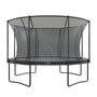 The TP Toys 14 ft Infinity Round Trampoline, shown front-on against a white background, features a black safety net, sturdy frame, and delivers superior bounce performance.