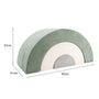 The TP Toys TP Active-Tots Pikler Style Rainbow Arch Playset features a curved, three-tiered soft play arch in green, pink, and gray—perfect for Montessori toddler motor skill development. Dimensions: 93cm W x 47cm H x 41cm D.