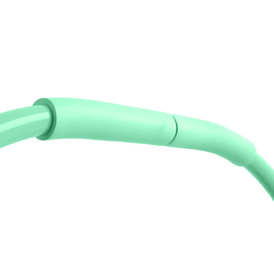 Close-up of a mint green plastic hula hoop with a joint, ideal for indoor or outdoor fun alongside your TP Toys Bluey Junior 3ft Trampoline.