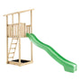 The TP Toys Skywood Wooden Lookout Tower features a ladder, raised platform, partial roof, and a 3m super wavy slide—FSC® certified and perfect for kids who love modular climbing frames.
