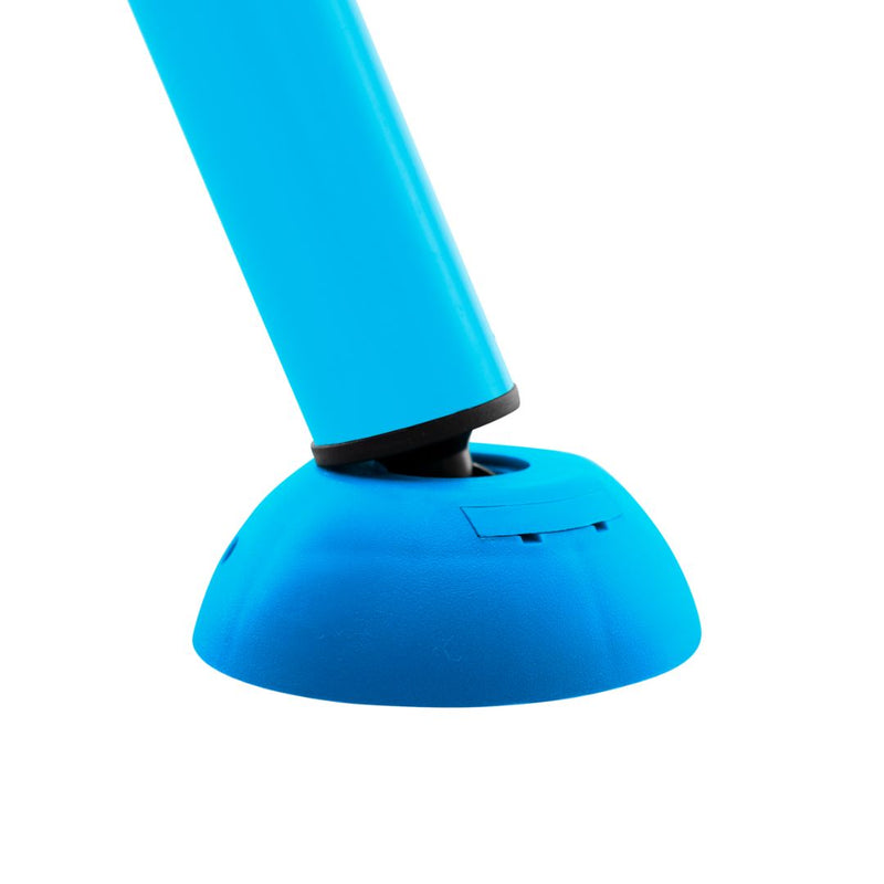 Close-up of the TP Toys TP UFO Den & Climbing Frame Blue Edition showing its blue cylindrical structure and rounded base, designed to inspire kids’ imaginative outdoor play, set against a white background.