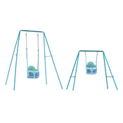 The TP Toys TP Small to Tall 2 in 1 Metal Swing Set with Bluey Quadpod, featuring a growable swing seat for young children, is displayed against a white background.