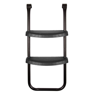 Heavy-duty two-step metal TP Trampoline Ladder for Infinity Leap, Infinity Round 10ft & 12ft & Genius 14ft Trampolines with curved hooks at the top.