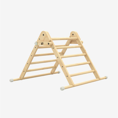 The TP Toys TP Active-Tots Pikler Style Wooden Climbing Triangle – FSC® certified, is a Montessori-inspired toy designed for children’s play and motor skill development. Crafted from wood with rounded edges, this toddler indoor climbing triangle is set against a plain white background.
