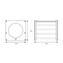 Technical drawing of the TP Active-Tots Pikler Style Wooden Climbing Cube by TP Toys (FSC® certified), shaped like a square and measuring 52 cm high/front width, and 60 cm wide from the side.