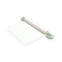 A white paper roll for the TP Active-Tots Play Table Paper Roll Accessory, held on a wooden dowel by two light green mounting brackets.