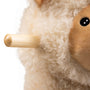 Close-up of the TP Toys Active-Tots Rocking Llama, a soft plush rocker shaped like a llama, featuring a wooden peg on its side against a white background.
