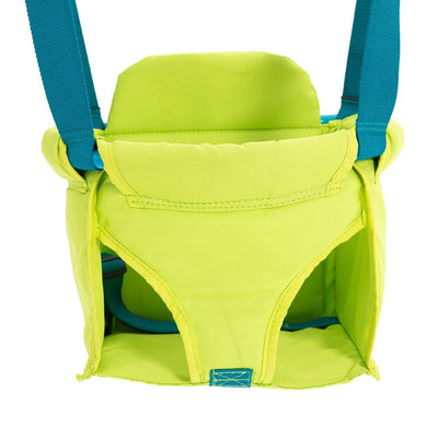 A close-up of the TP Foldaway Baby Swing by TP Toys, highlighting its convenient design for easy use indoors and outdoors.