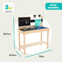 The TP Little Chef Wooden Mud Kitchen by TP Toys is made from FSC® certified wood, featuring a sink, stovetop, utensils, and shelves. At 85.7cm high, 75cm wide, and 33.5cm deep, it’s ideal for imaginative outdoor play for ages 3+.