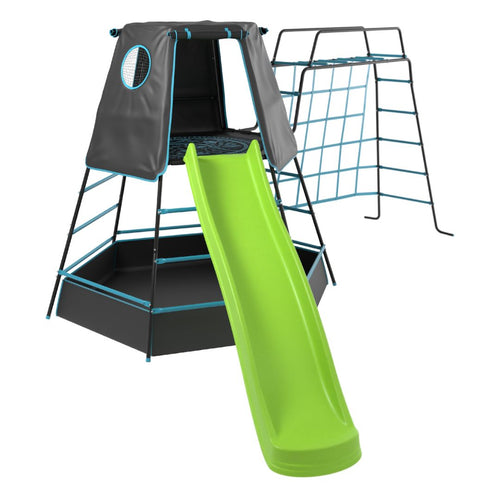 TP Explorer Metal Climbing Frame Set with Monkey Bridge Ripple Slide Black Edition