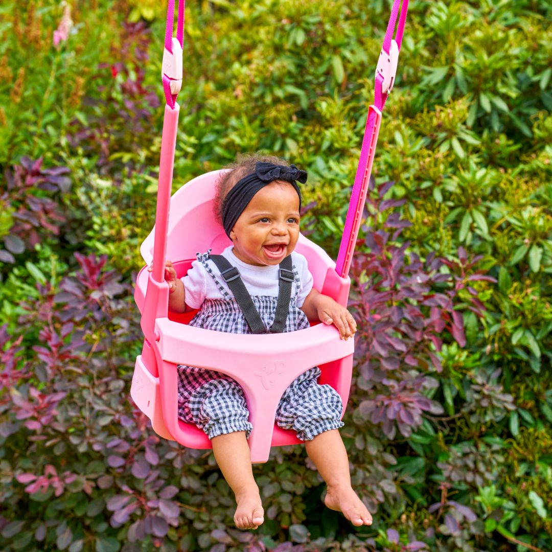 Double Metal Swing w/ Pink Quadpod Seats – TP Toys