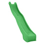 The TP Toys TP 3m/10ft Super Wavy Slide is a green plastic outdoor slide with raised sides, shown angled and isolated on a white background. This heavy-duty, UV-stabilised slide is built for lasting durability in any playground setting.