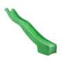 The TP Toys TP 3m/10ft Super Wavy Slide, crafted from UV stabilised plastic, features a gentle curve and robust green construction. Shown isolated against a white background, this durable outdoor slide is designed to bring lasting fun to any playground setting.