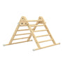 The TP Toys Active-Tots Pikler Style Wooden Climbing Triangle, made from FSC® certified wood, features evenly spaced rungs and white end caps. This Montessori toy supports children's play and physical development.