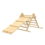 The TP Toys TP Active-Tots Pikler Style Wooden Climbing Triangle & Slide is an FSC® certified Montessori toy with a triangle and ramp, designed for kids' indoor play and motor skill development.