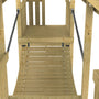 The TP Skywood Wooden Clatter Bridge by TP Toys features horizontal support rails, slatted surface, and vertical end posts. Perfect for modular climbing frames and crafted from FSC® certified wood.
