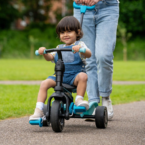 Zoomee 4 In 1 Trike - Dino Discovery, Parental Lock Mode, Removable Safety Bar, Safety Steering Lock System & Shock Resistant Wheels. Adjustable UV Sunshade - Ages 10-36 Months Zoomee 4 In 1 Trike - Dino Discovery, Parental Lock Mode, Removable Safety Bar, Safety Steering Lock System & Shock Resistant Wheels. Adjustable UV Sunshade - Ages 10-36 Months