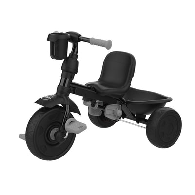 TP Toys Zoomee 4 in 1 Deluxe Trike - Grey Storm features a front basket, adjustable seat, and rear cargo area for toddlers, shown on a white background.
