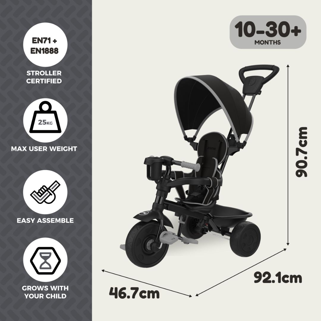 Zoomee Trike 4‑in‑1 Grey Storm – Ultimate Ride Toy – TP Toys