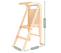 TP Active-Tots Pikler Style Wooden Helper Tower with two steps and dimensions of 89.5cm height, 51cm depth, and 48.6cm width.
