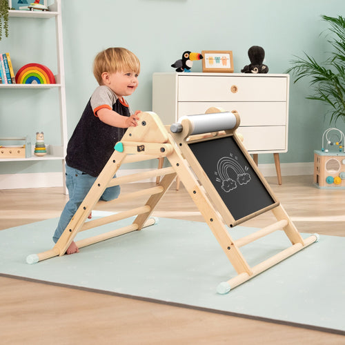 TP Active-Tots Pikler Style Wooden Climbing Triangle With Wooden Play Easel FSC® certified