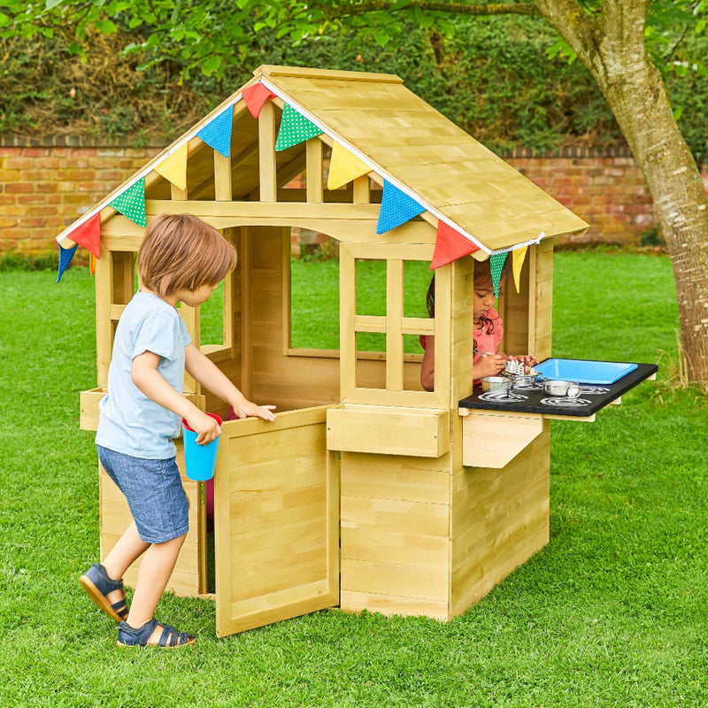 TP Wooden Cubby Playhouse with Mud Kitchen FSC® certified