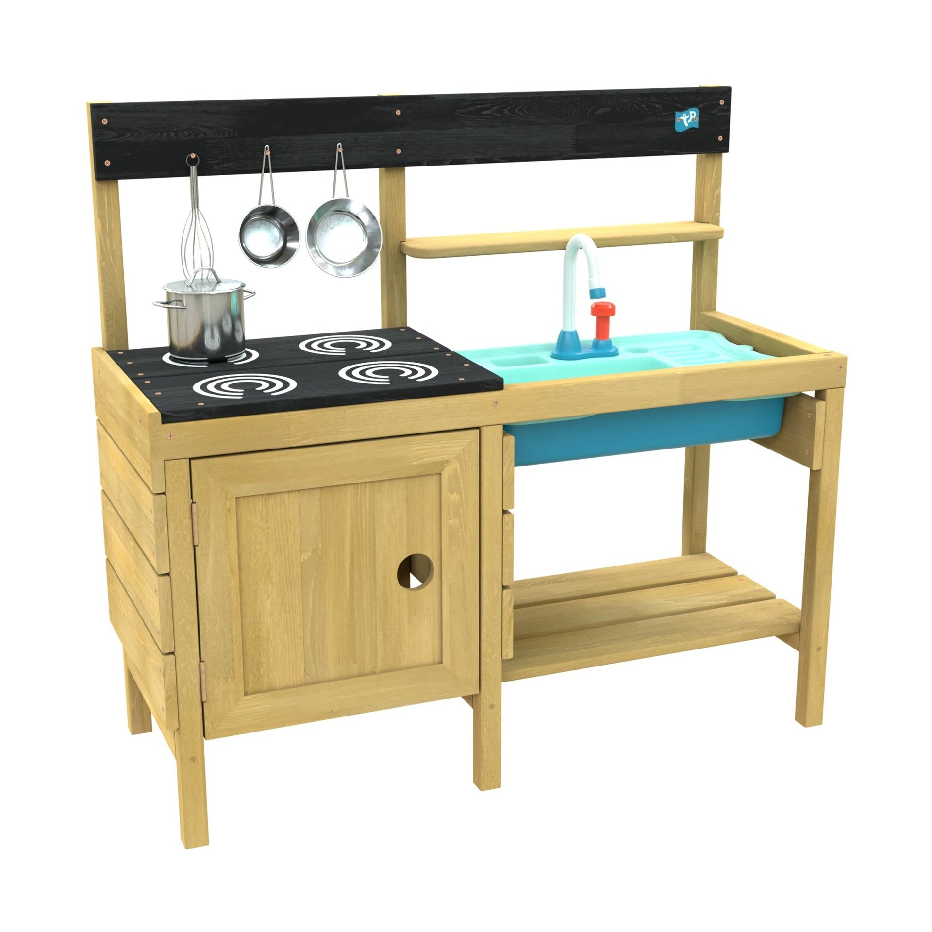 TP Junior Chef Wooden Mud Kitchen with Working Tap Sink FSC® certified