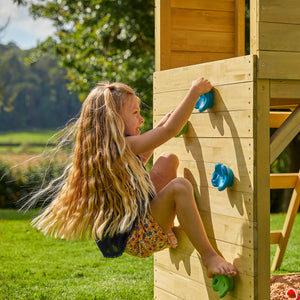 Treehouse Wooden Play Tower, with Climbing Wall - FSC<sup>&reg;</sup> certified