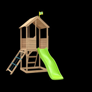 Treehouse Wooden Play Tower, with Wavy Slide with Slide Lock & Cargo Net - FSC<sup>&reg;</sup> certified