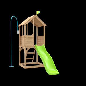 Treehouse Wooden Play Tower, with Wavy Slide with Slide Lock & Firemans Pole - FSC<sup>&reg;</sup> certified