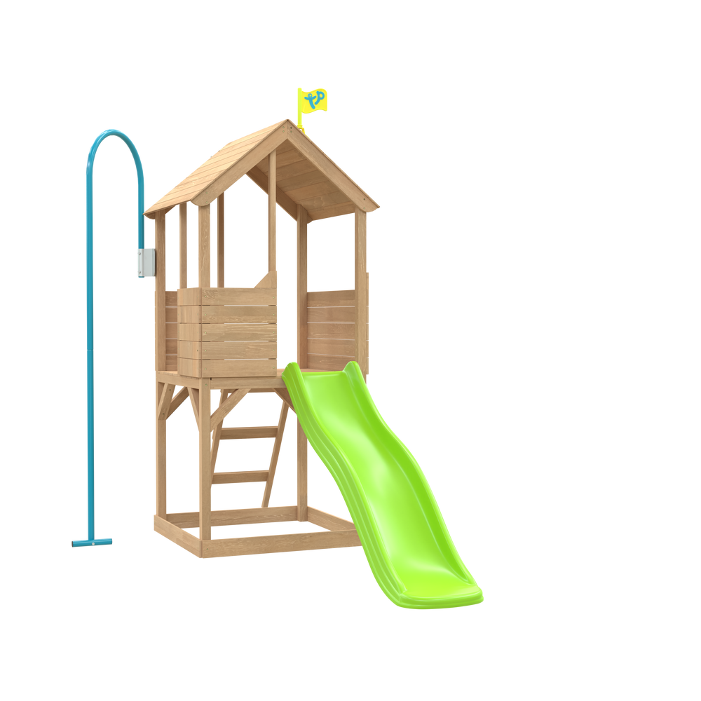Treehouse Wooden Play Tower, with Wavy Slide with Slide Lock & Firemans Pole - FSC<sup>&reg;</sup> certified