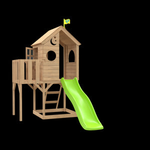 Treehouse Wooden Play Tower, with Wavy Slide with Slide Lock, Wooden Balcony & Panel Kit - FSC<sup>&reg;</sup> certified